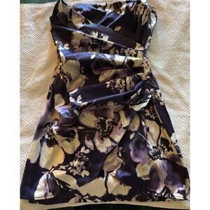 Speechless Purple & White Floral Strapless Mini Dress Size 11